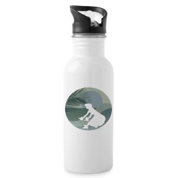 Hawaii Girl - Trinkflasche mit integriertem Trinkhalm - Weiß - Rechts