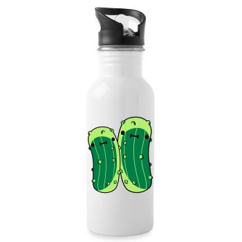 2 kleine gurken mit suessem - Trinkflasche mit integriertem Trinkhalm - Weiß - Rechts