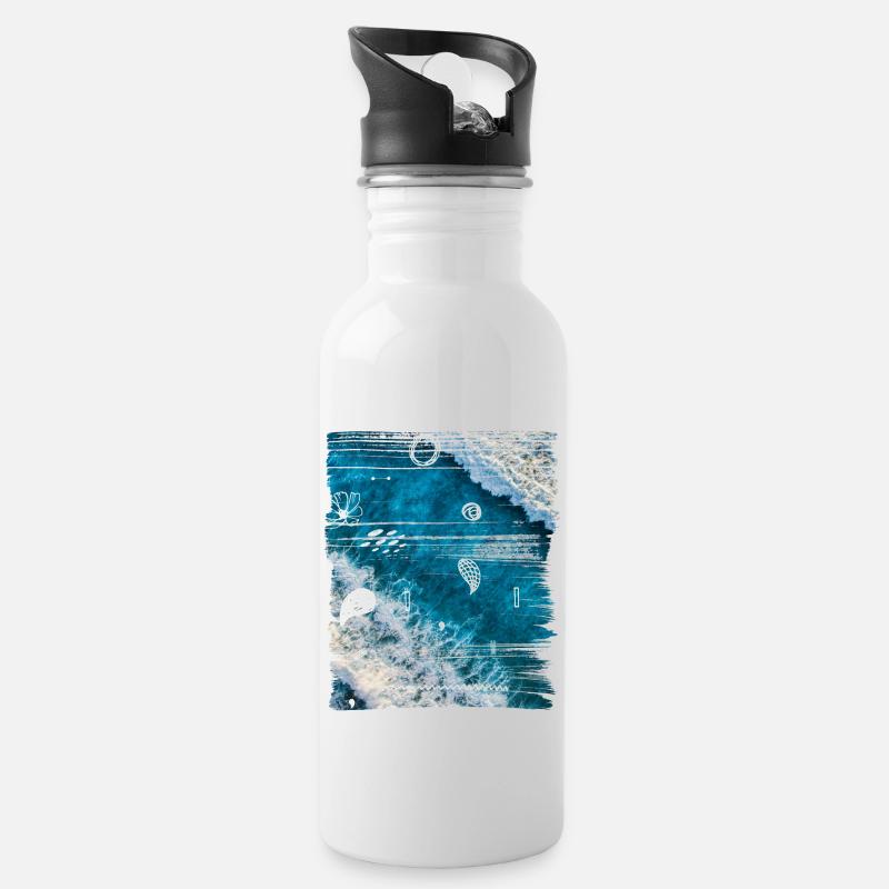 OCEAN - Gourde avec paille intégrée - blanc