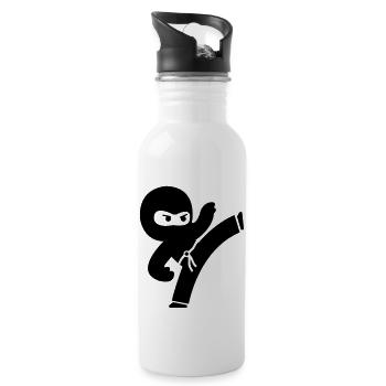 ninja - Trinkflasche mit integriertem Trinkhalm - Weiß - Rechts