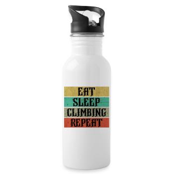 Climbing Klettern - Trinkflasche mit integriertem Trinkhalm - Weiß - Rechts