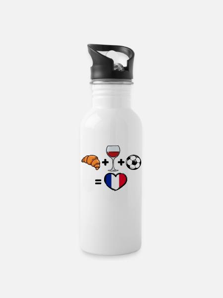 Équipe de France de football - Gourde avec paille intégrée - blanc