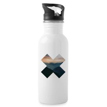 X - mountains - Water bottle with straw - white - Right