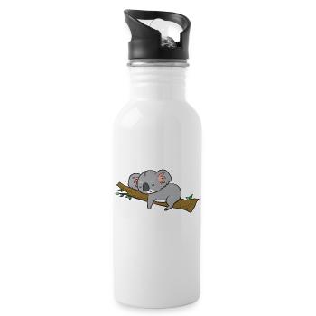 Koala - dort sur une branche - Gourde avec paille intégrée - blanc - Droite