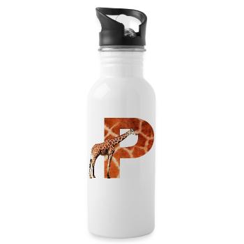 girafe p - Gourde avec paille intégrée - blanc - Droite