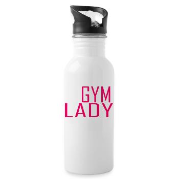 Gym Lady - Trinkflasche mit integriertem Trinkhalm - Weiß - Rechts