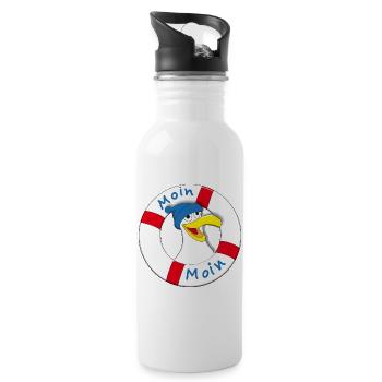 MOIN MOIN - Trinkflasche mit integriertem Trinkhalm - Weiß - Rechts