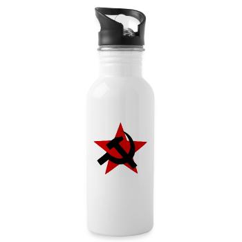 Russland - Trinkflasche mit integriertem Trinkhalm - Weiß - Rechts