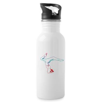 Yoga - Trinkflasche mit integriertem Trinkhalm - Weiß - Rechts
