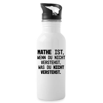 Mathe Verständnis Hä - Trinkflasche mit integriertem Trinkhalm - Weiß - Rechts