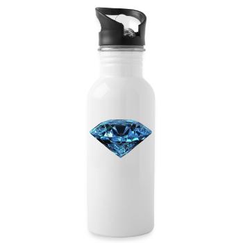 Diamant Juwel Mineral Edelstein Schmuck - Trinkflasche mit integriertem Trinkhalm - Weiß - Rechts