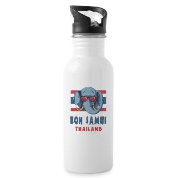 Koh Samui Thailand design - Water bottle with straw - white - Right