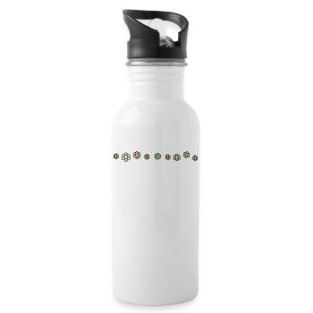 Blumen Linie Muster Dekoration Dekor - Trinkflasche mit integriertem Trinkhalm - Weiß - Rechts