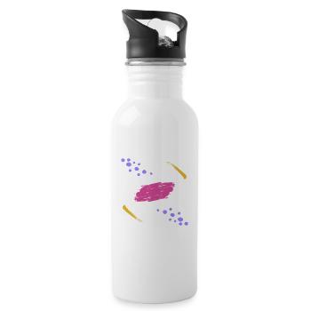Kometen umkreisen ihren Planeten - Trinkflasche mit integriertem Trinkhalm - Weiß - Rechts