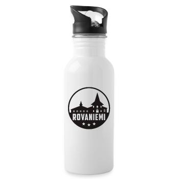 Rovaniemi Finlande ville vacances cadeau rengaine - Gourde avec paille intégrée - blanc - Droite