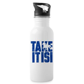 Icelandic Icelanders Take it isi riding gift - Water bottle with straw - white - Right