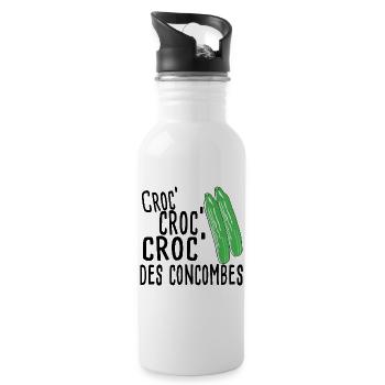 Concombres vert lime Minimaliste - Gourde avec paille intégrée - blanc - Droite