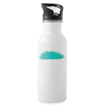 Farbe Klecks Spritzer Maler Geschenk bunt Strich - Trinkflasche mit integriertem Trinkhalm - Weiß - Rechts
