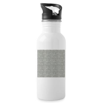Gemusterter Granitstein in Grautönen - Water bottle with straw - white - Right