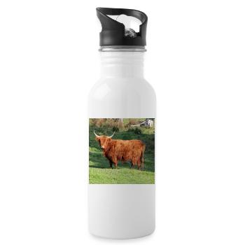 Vache vache vaches Bovins Agriculture Poster - Gourde avec paille intégrée - blanc - Droite