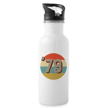 1979 Vintage Jahrgang - Trinkflasche mit integriertem Trinkhalm - Weiß - Rechts
