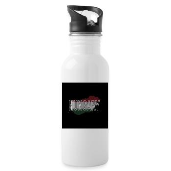 Hungary - Water bottle with straw - white - Right