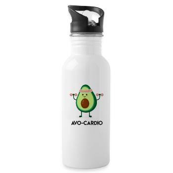 Avocado Fitnessheld - Trinkflasche mit integriertem Trinkhalm - Weiß - Rechts