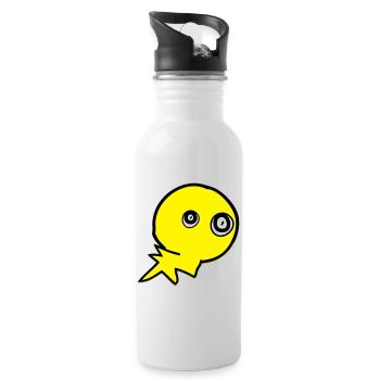 cute monster character - Water bottle with straw - white - Right