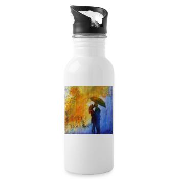 make love not war, Cilia de Munnik - Water bottle with straw - white - Right