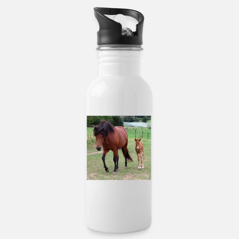 Affiche Cheval Cheval - Gourde avec paille intégrée - blanc