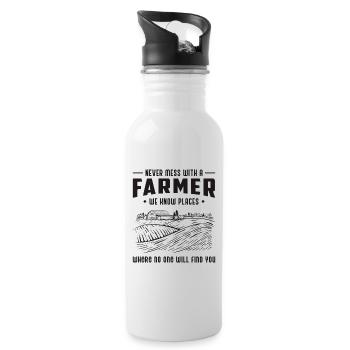 Landwirt Landwirtschaft Bauer Traktor Geschenkidee - Trinkflasche mit integriertem Trinkhalm - Weiß - Rechts