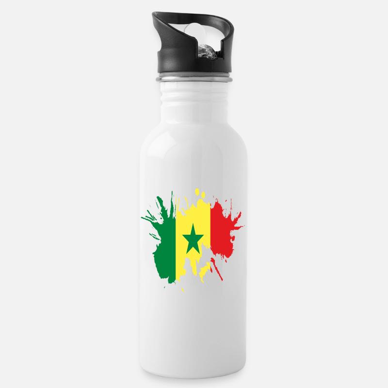 Senegal - Trinkflasche mit integriertem Trinkhalm - Weiß