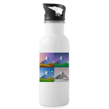 Montagnes colorées, Cervin, Suisse, Alpes, Alpes - Gourde avec paille intégrée - blanc - Droite
