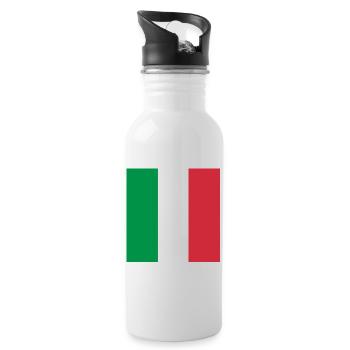 ITALY FLAG - Water bottle with straw - white - Right