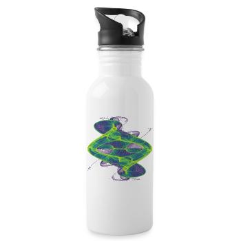 Watercolor art graphic painting picture chaos 6552vir - Water bottle with straw - white - Right