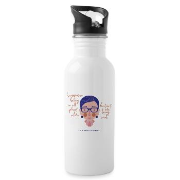 Ruth Bader Ginsburg - Gourde avec paille intégrée - blanc - Droite