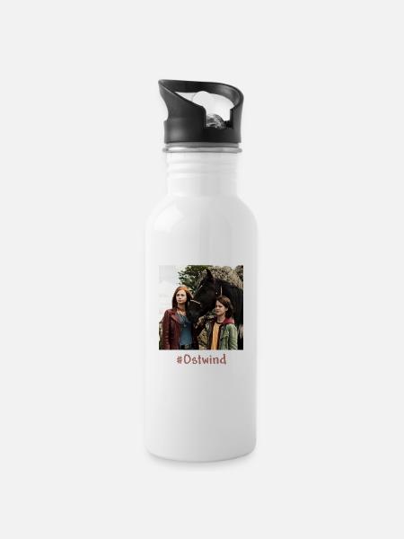 Ostwind Der Große Orkan Zusammen mit Mika & Ari - Trinkflasche mit integriertem Trinkhalm - Weiß
