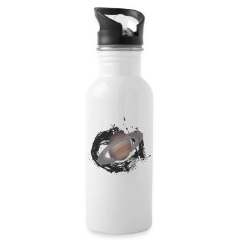 planet Saturn, planet, alien - Water bottle with straw - white - Right