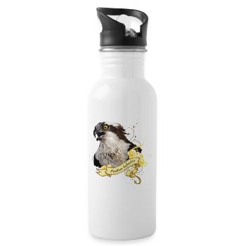 Fischadler - Trinkflasche mit integriertem Trinkhalm - Weiß - Rechts