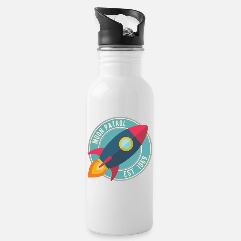 Fusée Moon Patrol Rocket - Gourde avec paille intégrée - blanc