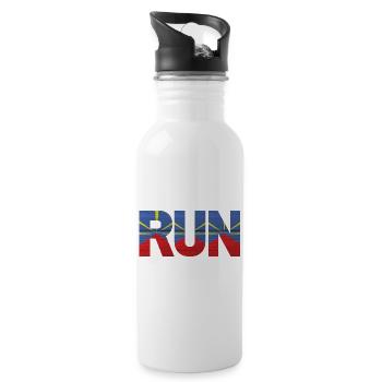 Run île de la Réunion drapeau - Gourde avec paille intégrée - blanc - Droite