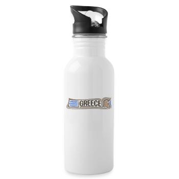 Griechenland Reise Souvenir Wahrzeichen griechische Flagge Aufkleber - Trinkflasche mit integriertem Trinkhalm - Weiß - Rechts