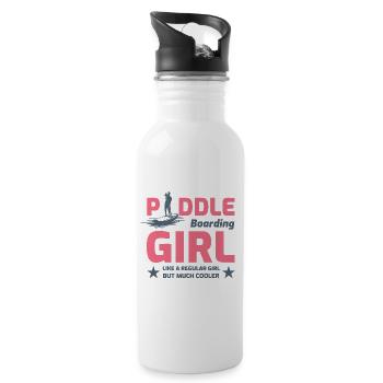 Paddleboarding Girl Paddleboard Paddel - Trinkflasche mit integriertem Trinkhalm - Weiß - Rechts