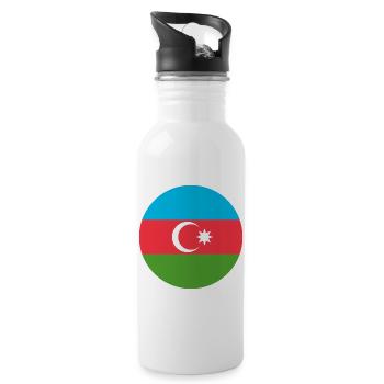 sticker air force roundel Azerbaijan Luftwaffe - Water bottle with straw - white - Right
