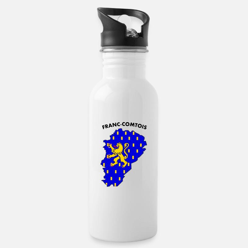 Franc-Comtois - Trinkflasche mit integriertem Trinkhalm - Weiß