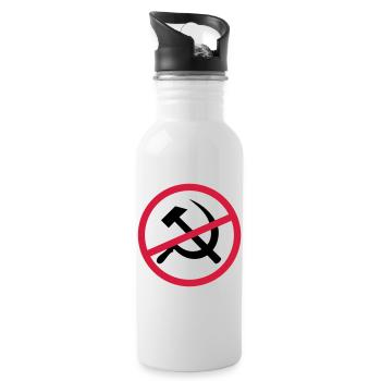 Forbidden communism sign - Water bottle with straw - white - Right