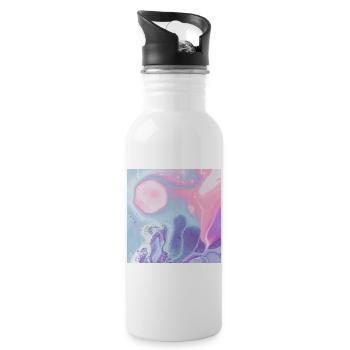 mouse pad colorful texture design - Water bottle with straw - white - Right