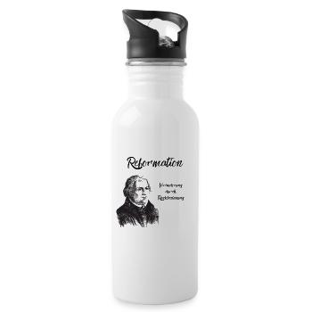 Reformationstag Reformation Luther Veränderung - Trinkflasche mit integriertem Trinkhalm - Weiß - Rechts