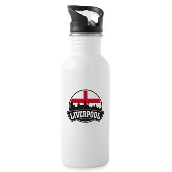 Liverpool Angleterre Skyline Travel Souvenir British - Gourde avec paille intégrée - blanc - Droite