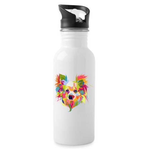 Pop Art Dog - Water bottle with straw